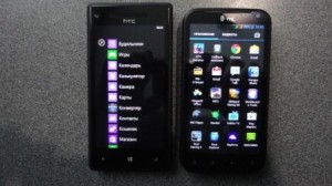 сравнение меню HTC Windows Phone 8x и THL W3+